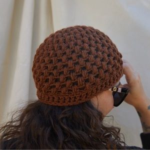 Bad Ass Brown Handmade Crochet Beanie